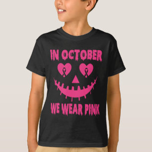 Camiseta Outubro Vestimos o Cancer rosa do dia das bruxas