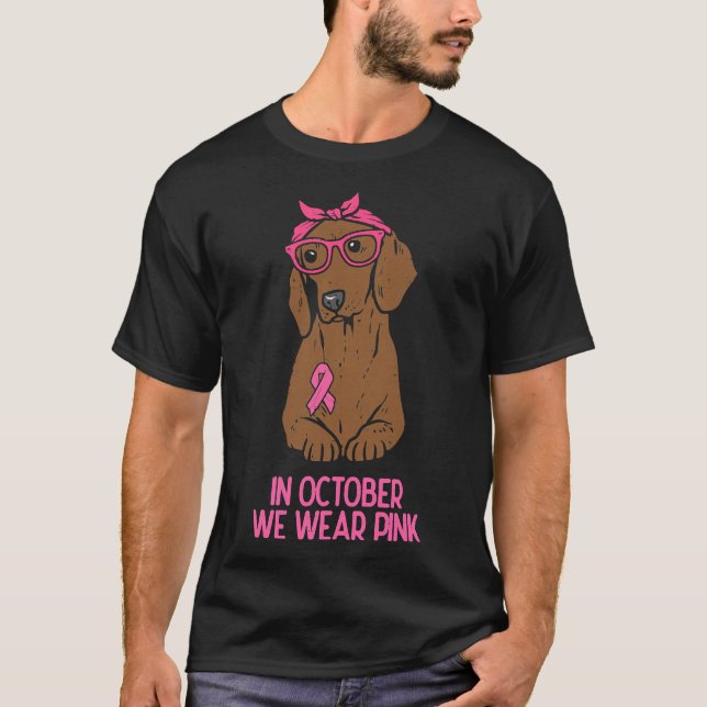 Camiseta Outubro Vestimos o Cão-de-Cheiro Rosa (Frente)