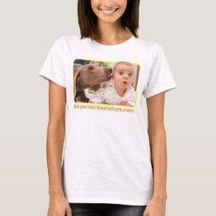 Camiseta Ouvido do bebê que bebe o cão