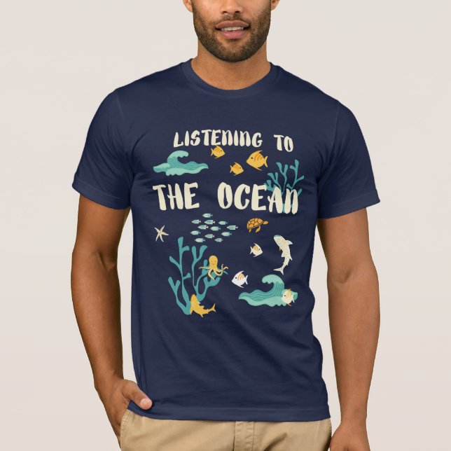 Camiseta Ouvindo O Oceano, Dia Da Terra, (Frente)