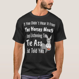 Camiseta Ouvir Cavalos Boca Engraçado Donkey Gossip Dizendo