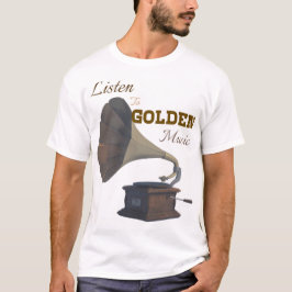 Camiseta Ouvir música de ouro
