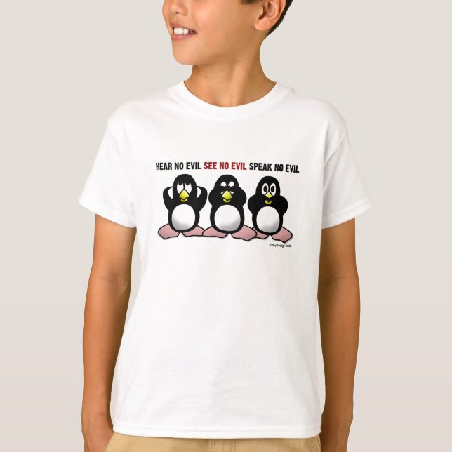 Camiseta Ouvir sem pinguins de Mau (Frente)