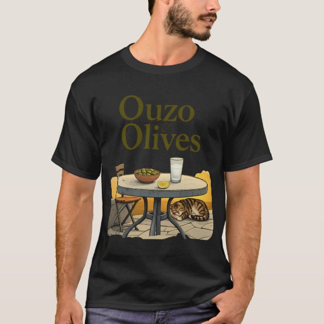 Camiseta Ouzo e Azeitonas (Frente)