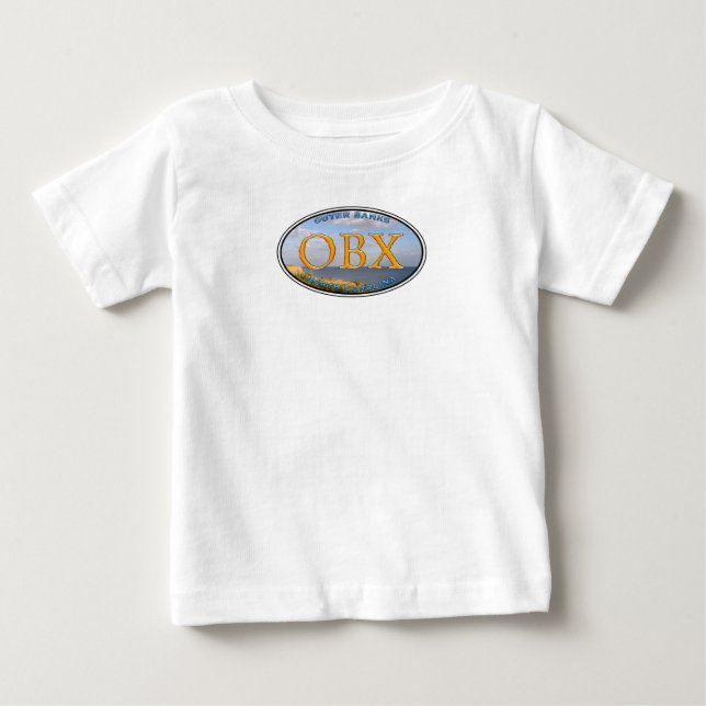 Camiseta Oval de Linha de Cores OBX (Frente)