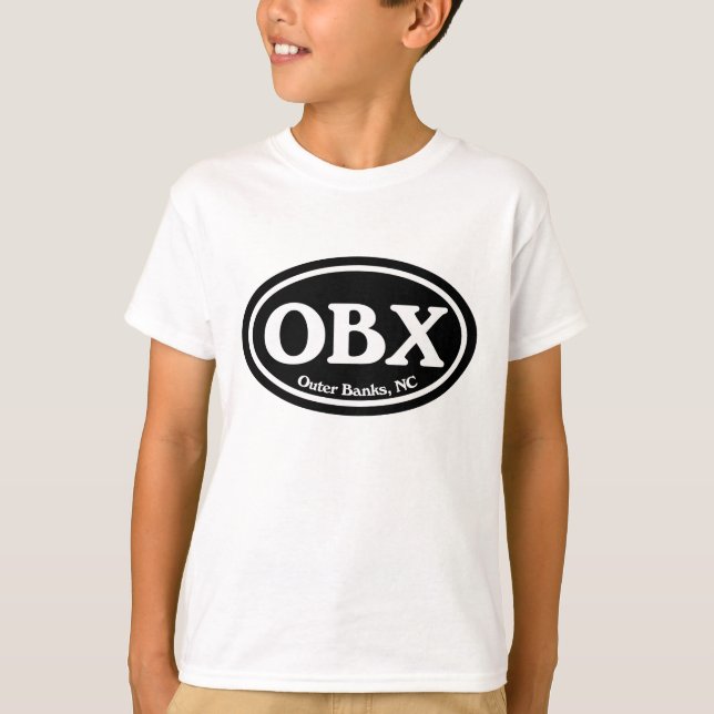 Camiseta Oval exterior do preto dos bancos de OBX (Frente)