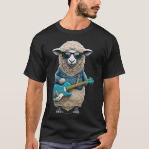 Camiseta Oveleira Jogando Violão Elétrico - Ovelha Guita