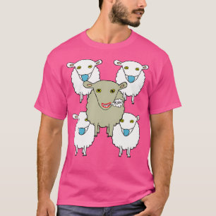 Camiseta Ovelha Anti-Máscara Vestindo Máscaras