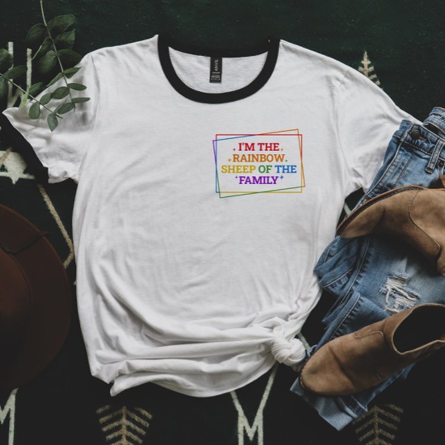 Camiseta Ovelha arco-íris da família | Orgulho Engraçado (Criador carregado)