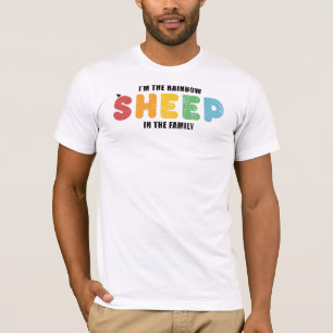 Camiseta Ovelha Arco-Íris Da Família Orgulho gay LGBT