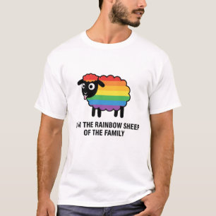 Camiseta Ovelha Arco-íris da Família Orgulho LGBTQ Fofo
