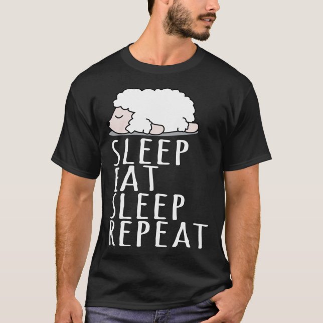 Camiseta Ovelha bonita dorme repete dizendo roupa de noite (Frente)