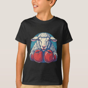 Camiseta Ovelha Boxeando Com Luvas de Boxe Kickboxing Engra