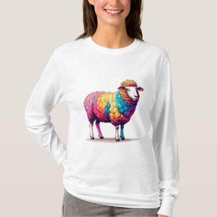 Camiseta 🐑🌈 Ovelha Colorida Fofa Presente de Animal ✨