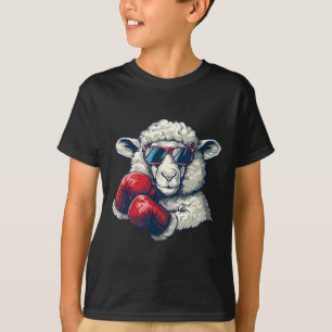 Camiseta Ovelha de Boxe Luvas de Boxe Lamb Kickboxing Engra