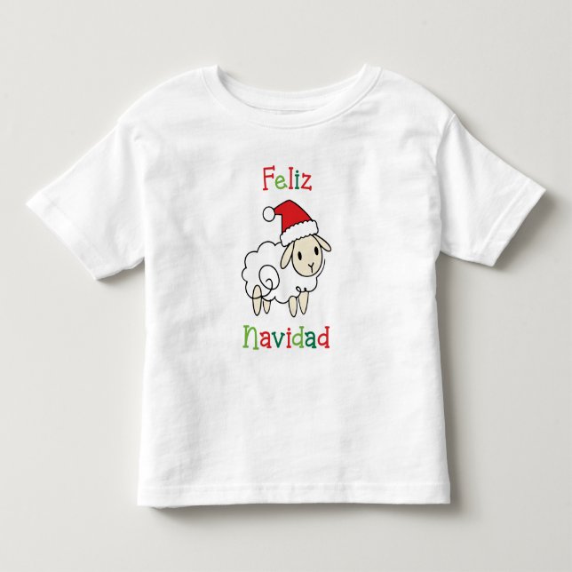 Camiseta Ovelha de Natal Fofa – Feliz Navidad (Frente)