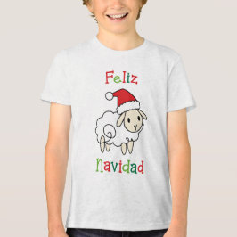 Camiseta Ovelha de Natal Fofa – Feliz Navidad