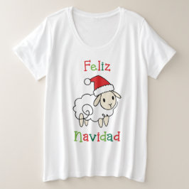 Camiseta Ovelha de Natal Fofa – Feliz Navidad