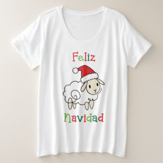 Camiseta Ovelha de Natal Fofa – Feliz Navidad