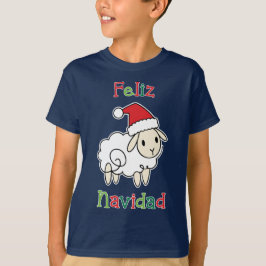 Camiseta Ovelha de Natal Fofa – Feliz Navidad