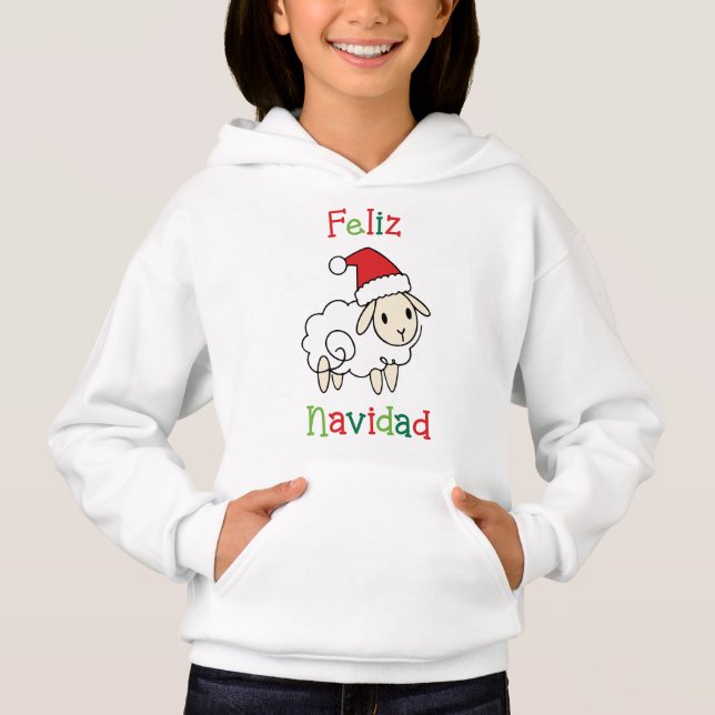 Camiseta Ovelha de Natal Fofa – Feliz Navidad (Frente)