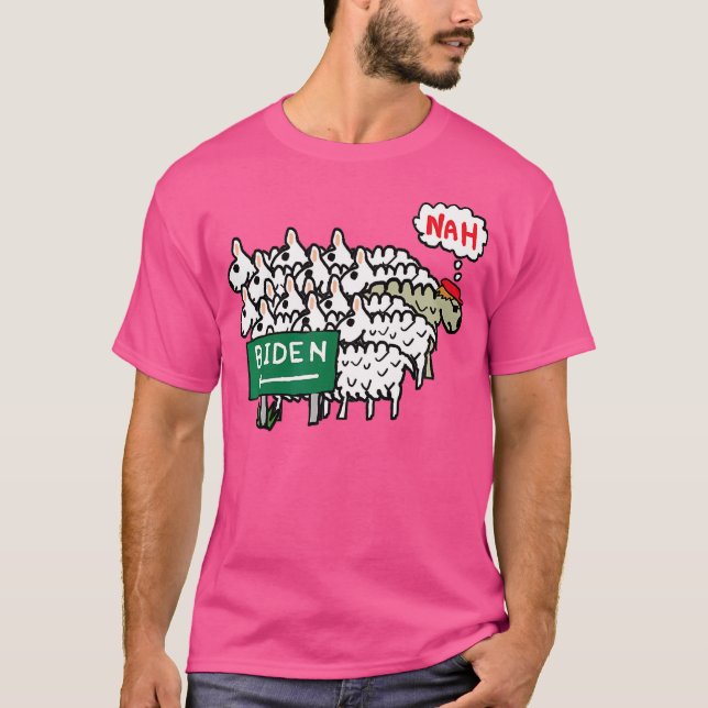 Camiseta Ovelha Engraçada Anti-Biden (Frente)