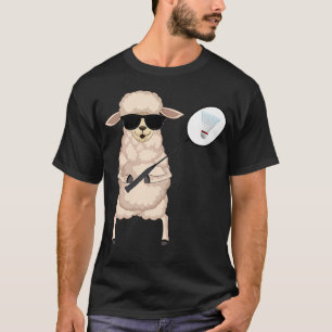 Camiseta Ovelha Engraçada Carneiro Usando Óculos de Sol Jog