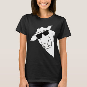Camiseta Ovelha Engraçada com Farmante de Óculos Solares