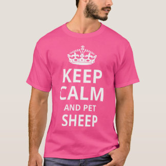 Camiseta Ovelha Engraçada Mantém Calma E Pet Ovino