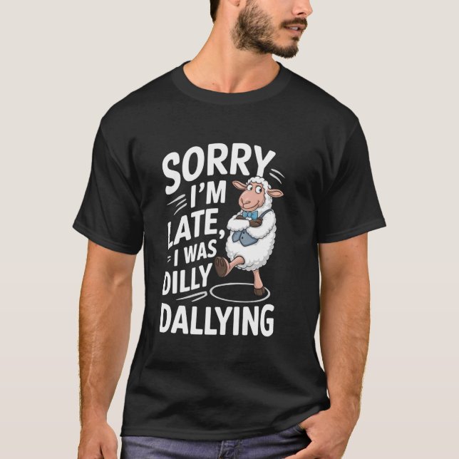 Camiseta Ovelha Engraçada Perdendo Tempo Tarde Meme (Frente)