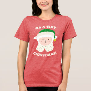 Camiseta Ovelha Festiva Diz Baa-rry Natal!
