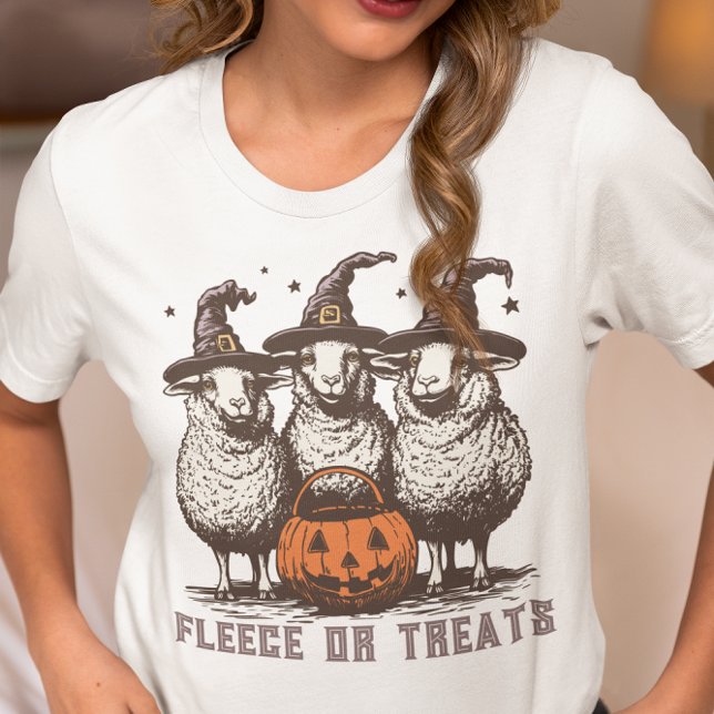 Camiseta Ovelha Fleece ou Guloseimas Halloween (Criador carregado)