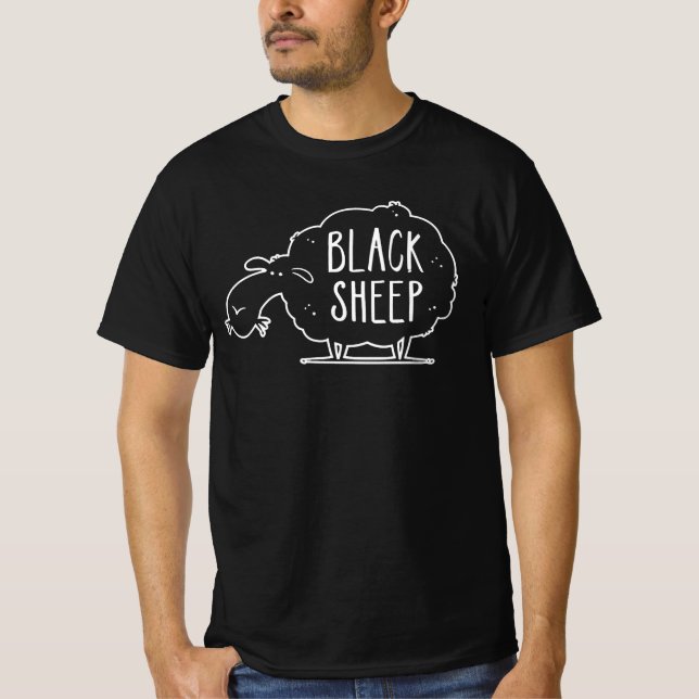 Camiseta ovelha negra do desenhar (Frente)