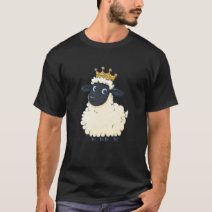 Camiseta Ovelha Risonha Usa a Coroa para Cordeiros e Reis
