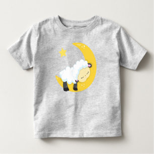 Camiseta Ovelhas Bonitas, Ovelhas Dormindo, Lua, Estrelas,