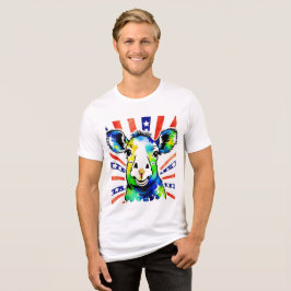 Camiseta Ovelhas coloridas engraçadas em aquarela