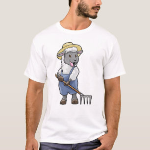 Camiseta Ovelhas como fazendeiros com Rake & Hat