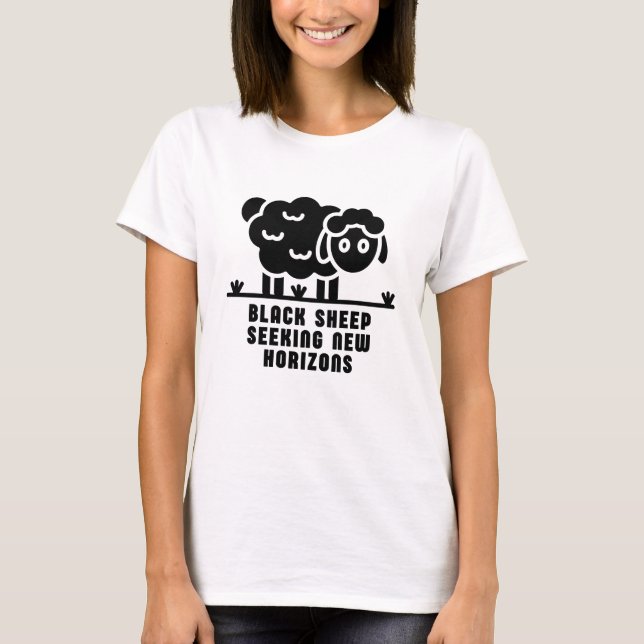 Camiseta Ovelhas negras em busca de novos horizontes (Frente)