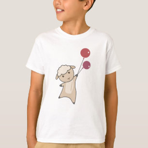 Camiseta Ovelhas Voam Com Balões Animais Engraçados
