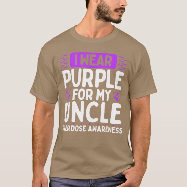 Camiseta Overdose Awareness Family Warrior Purple Ribbon Un (Frente)