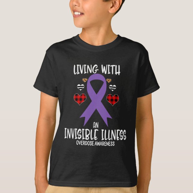 Camiseta Overdose Awareness Living With An Invisible Illnes (Frente)