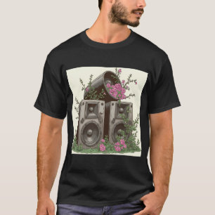 Camiseta Overgrown Audio - Design de Alto-falante Botânico