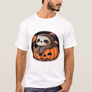camiseta oversized adesivo de Halloween abóbora de
