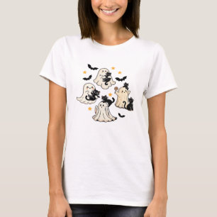 Camiseta Oversized de Halloween com Fantasmas Morc