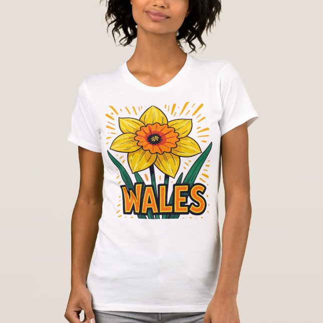 Camiseta Oversized Retro Daffodil Celebratory Emblem (Frente)