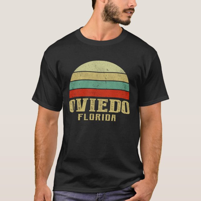 Camiseta OVIEDO FLORIDA Vintage Retro Sunset (Frente)