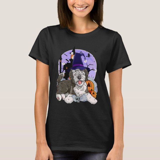 Camiseta Ovino de Cachorro de Bruxas (Frente)