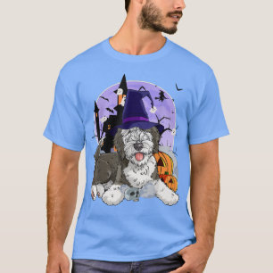 Camiseta Ovino Engraçado Cachorro das Bruxas de Halloween P