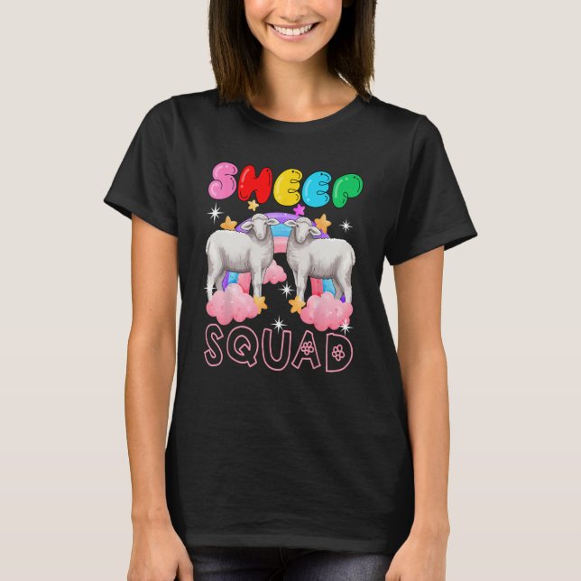 Camiseta Ovinos Casais Básicos Ovinos Básicos Rótulos Rainb (Frente)