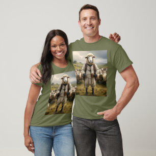 Camiseta Ovinos Engraçados Com Seu Bando De Ovinos,